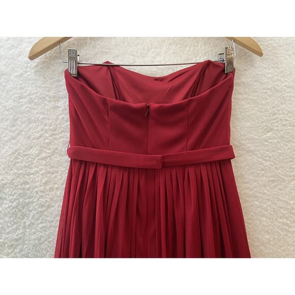 Davids Bridal Formal Pleated Glam Chiffon Maxi Dress Women 2 Prom Wedding Hoco - Picture 7 of 8